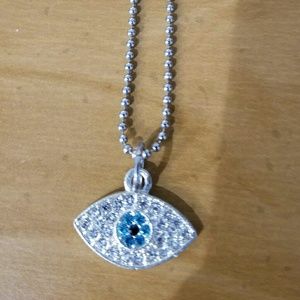 Blue Eye Pavé Rhinestone Necklace